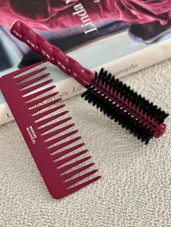 Le Peigne Large Démêlant en Acétate Rouge Cerise|La Bonne Brosse Hot